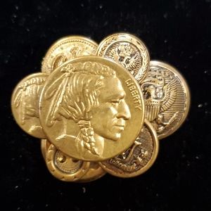 Steam punk Craft button brooch Indian Head SP4